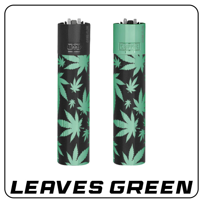 Clipper Metall Feuerzeug: Leaves Green inkl. Geschenkbox – artsmoke