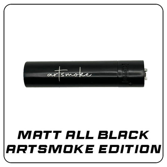 Clipper Metall Feuerzeug: All Black Matt - Gravur ARTSMOKE inkl. Geschenkbox