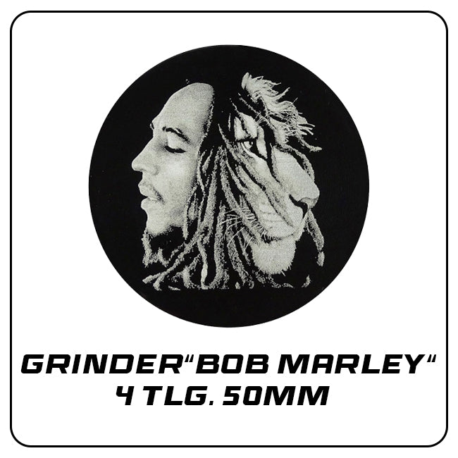 Grinder "Bob Marley" 4tlg. Ø50mm- Zufalls Logo von Bob Marley