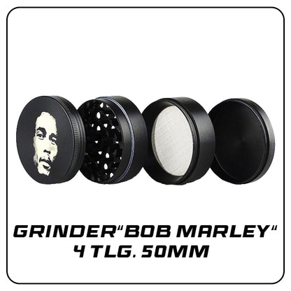 Grinder "Bob Marley" 4tlg. Ø50mm- Zufalls Logo von Bob Marley