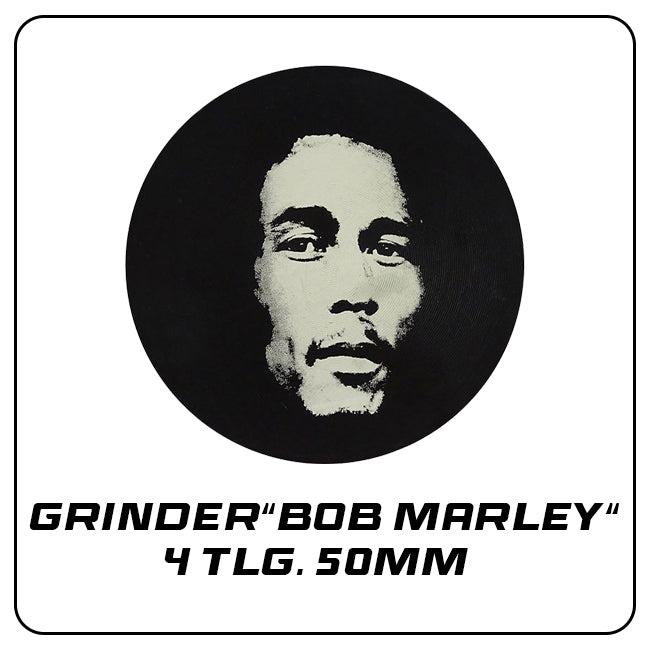 Grinder "Bob Marley" 4tlg. Ø50mm- Zufalls Logo von Bob Marley