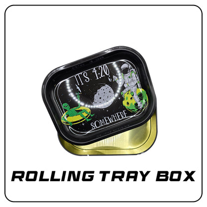 Box mit Rolling Tray "It's 4:20 Somewhere" 14x18cm